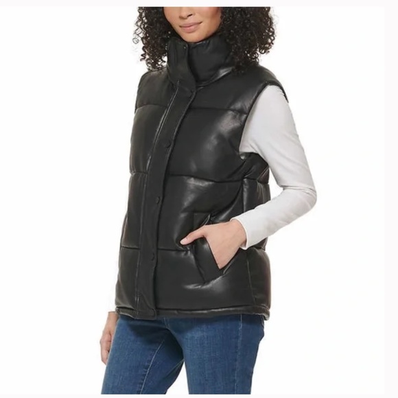 🎈SALE Marc New York Faux Leather Puffer Vest Size XL or XXL NEW - Picture 1 of 7